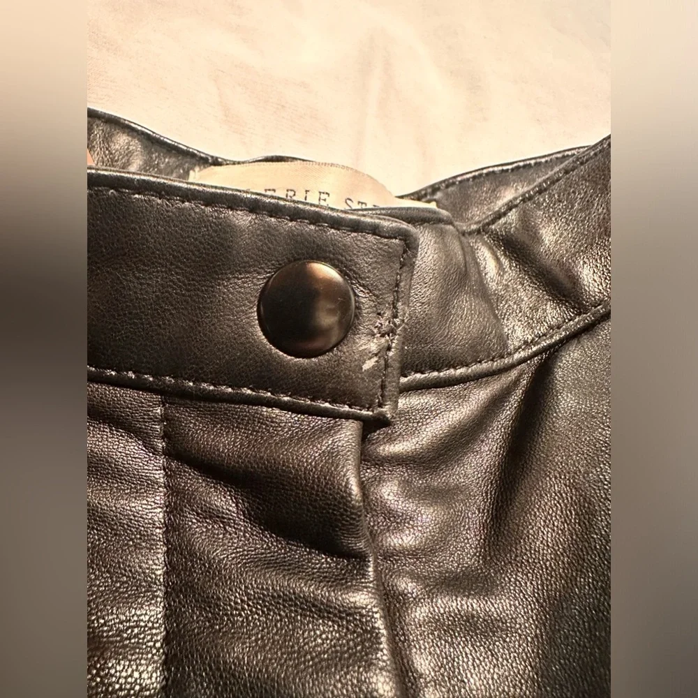 Valerie Steven’s Lambskin New Zealand leather straight leg high waisted pants